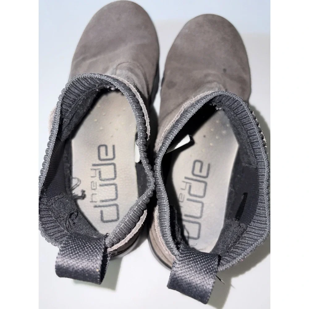 Hey Dude Scott Grip Shadow Gray Suede Leather Men's Ankle Mens Boots Size 10